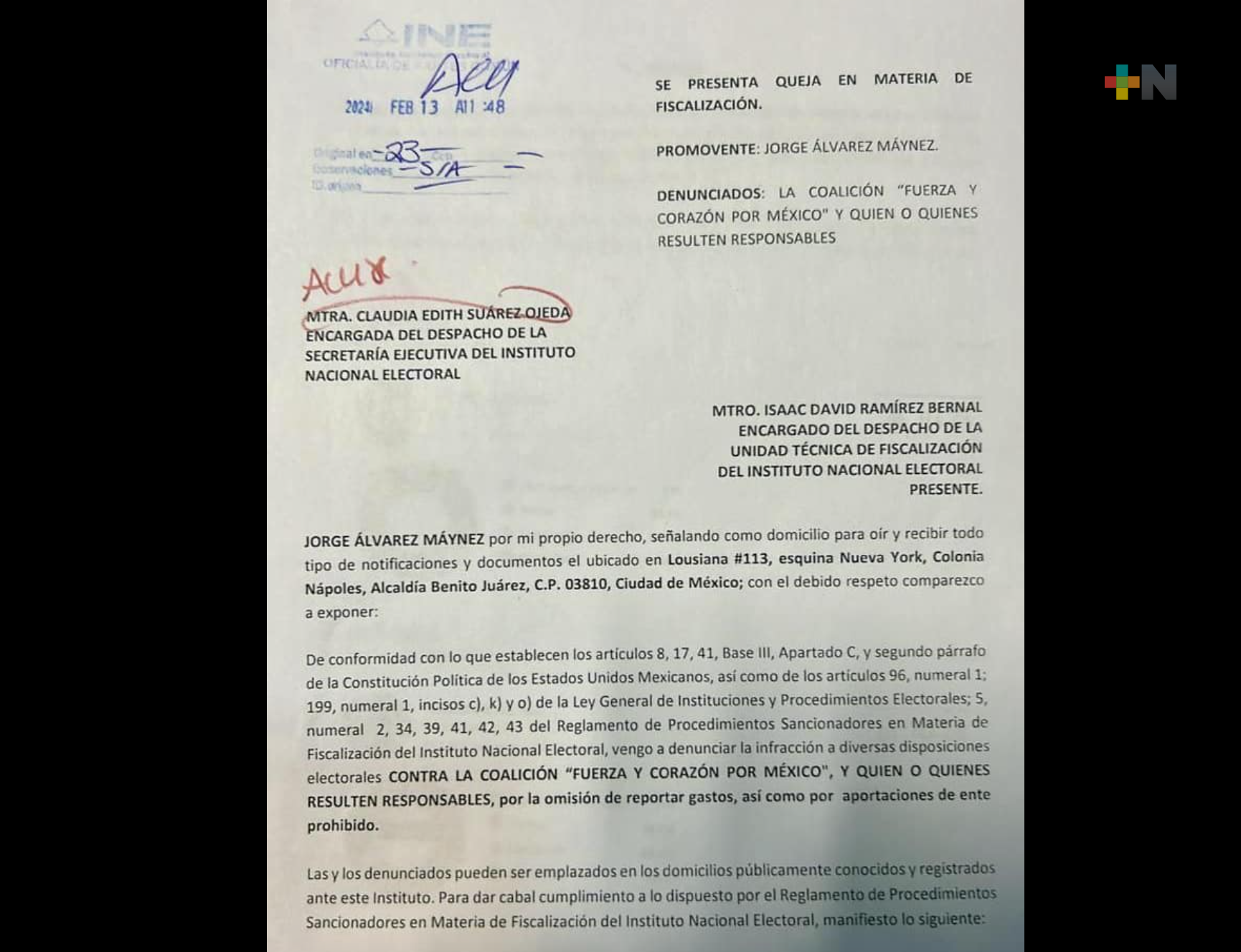 Jorge Álvarez pide investigar y sancionar a «bots» y «trolls» de coalición Fuerza y Corazón por México